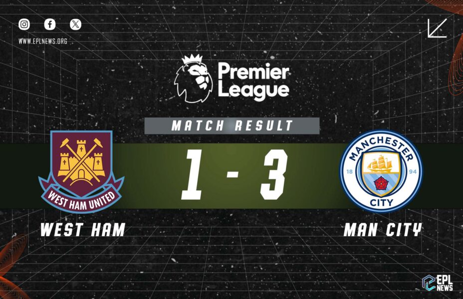 Laporan West Ham vs Manchester City 1-3