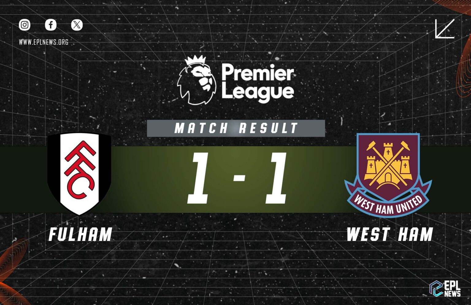 Laporan Fulham vs West Ham 1-1