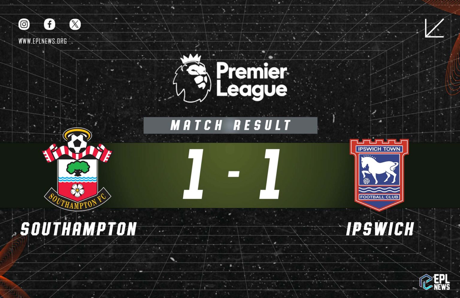 Laporan Southampton vs Ipswich 1-1