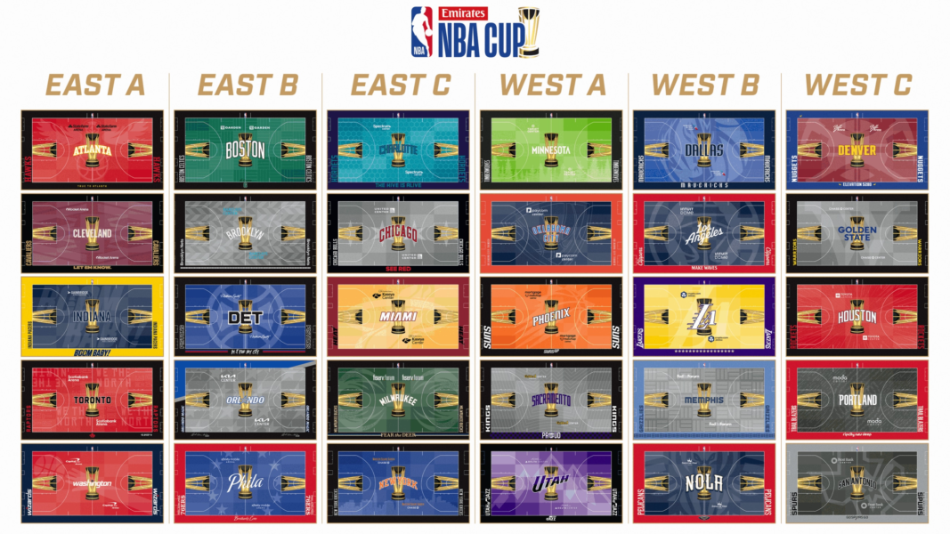 NBA memperkenalkan seluruh 30 lapangan tim untuk Emirates NBA Cup 2025